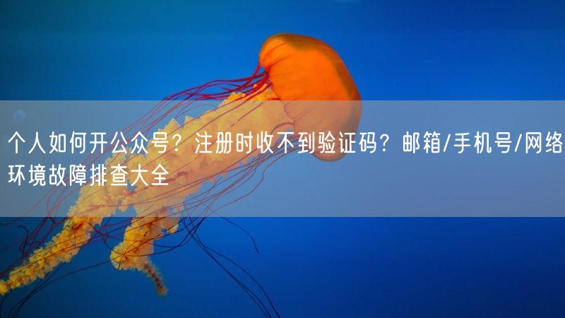 个人如何开公众号？注册时收不到验证码？邮箱/手机号/网络环境故障排查大全