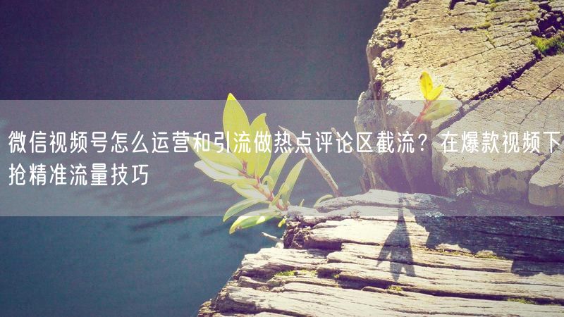 微信视频号怎么运营和引流做热点评论区截流？在爆款视频下抢精准流量技巧