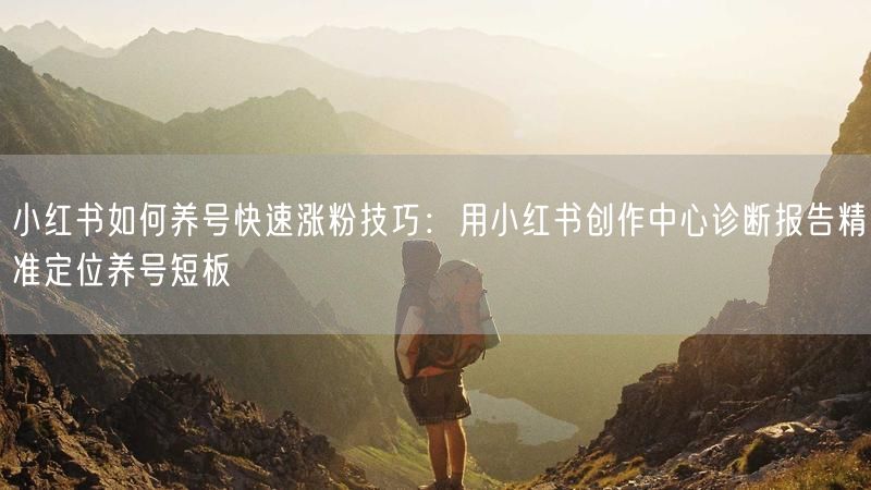 小红书如何养号快速涨粉技巧：用小红书创作中心诊断报告精准定位养号短板