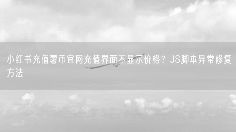 小红书充值薯币官网充值界面不显示价格？JS脚本异常修复方法