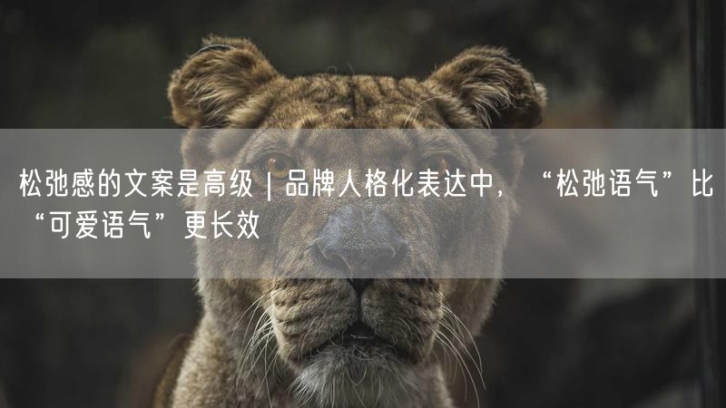 松弛感的文案是高级｜品牌人格化表达中，“松弛语气”比“可爱语气”更长效
