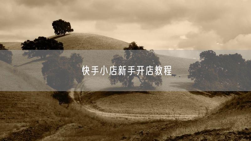 快手小店新手开店教程