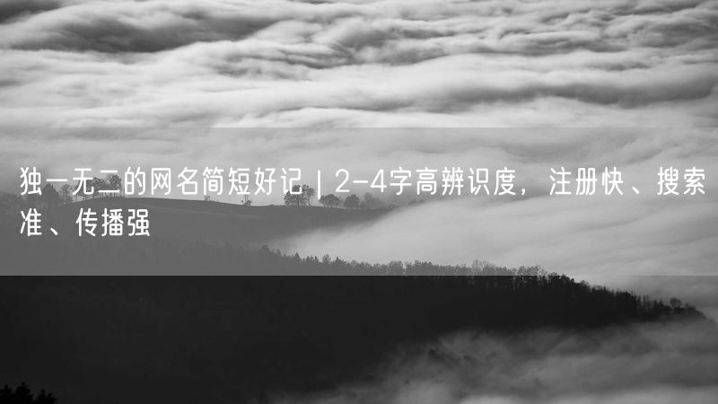 独一无二的网名简短好记｜2-4字高辨识度，注册快、搜索准、传播强