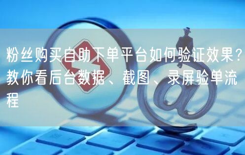 粉丝购买自助下单平台如何验证效果？教你看后台数据、截图、录屏验单流程