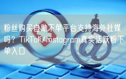 粉丝购买自助下单平台支持海外社媒吗？TikTok/Instagram真实活跃粉下单入口
