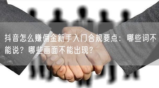 抖音怎么赚佣金新手入门合规要点：哪些词不能说？哪些画面不能出现？