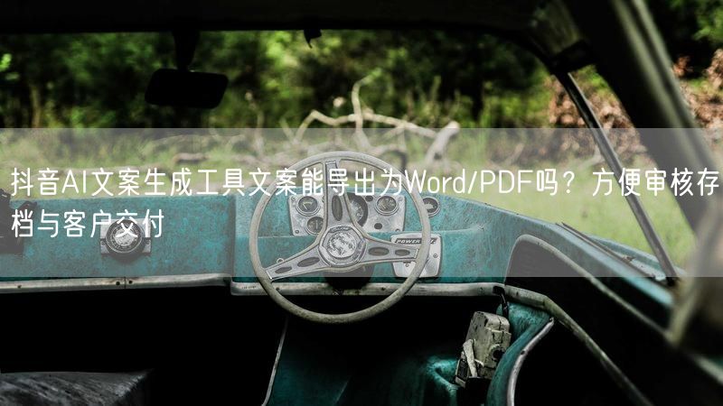 抖音AI文案生成工具文案能导出为Word/PDF吗？方便审核存档与客户交付