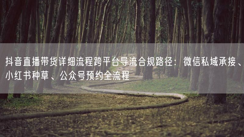 抖音直播带货详细流程跨平台导流合规路径：微信私域承接、小红书种草、公众号预约全流程