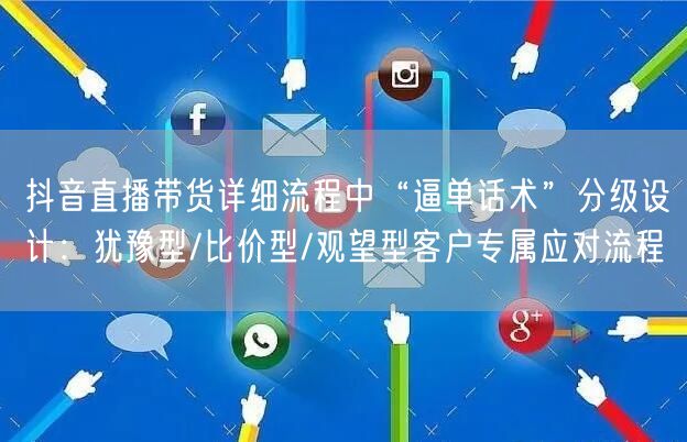 抖音直播带货详细流程中“逼单话术”分级设计：犹豫型/比价型/观望型客户专属应对流程