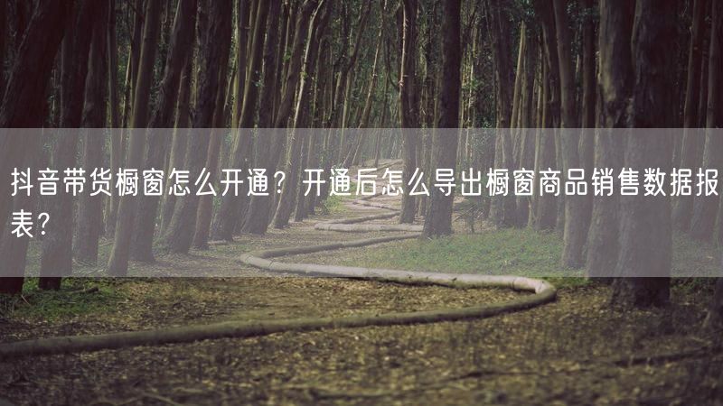 抖音带货橱窗怎么开通？开通后怎么导出橱窗商品销售数据报表？