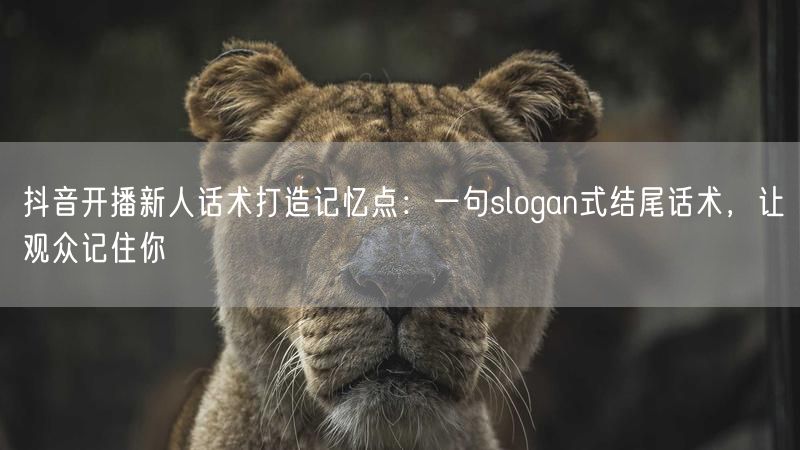 抖音开播新人话术打造记忆点：一句slogan式结尾话术，让观众记住你