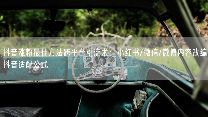 抖音涨粉最佳方法跨平台引流术：小红书/微信/微博内容改编抖音适配公式
